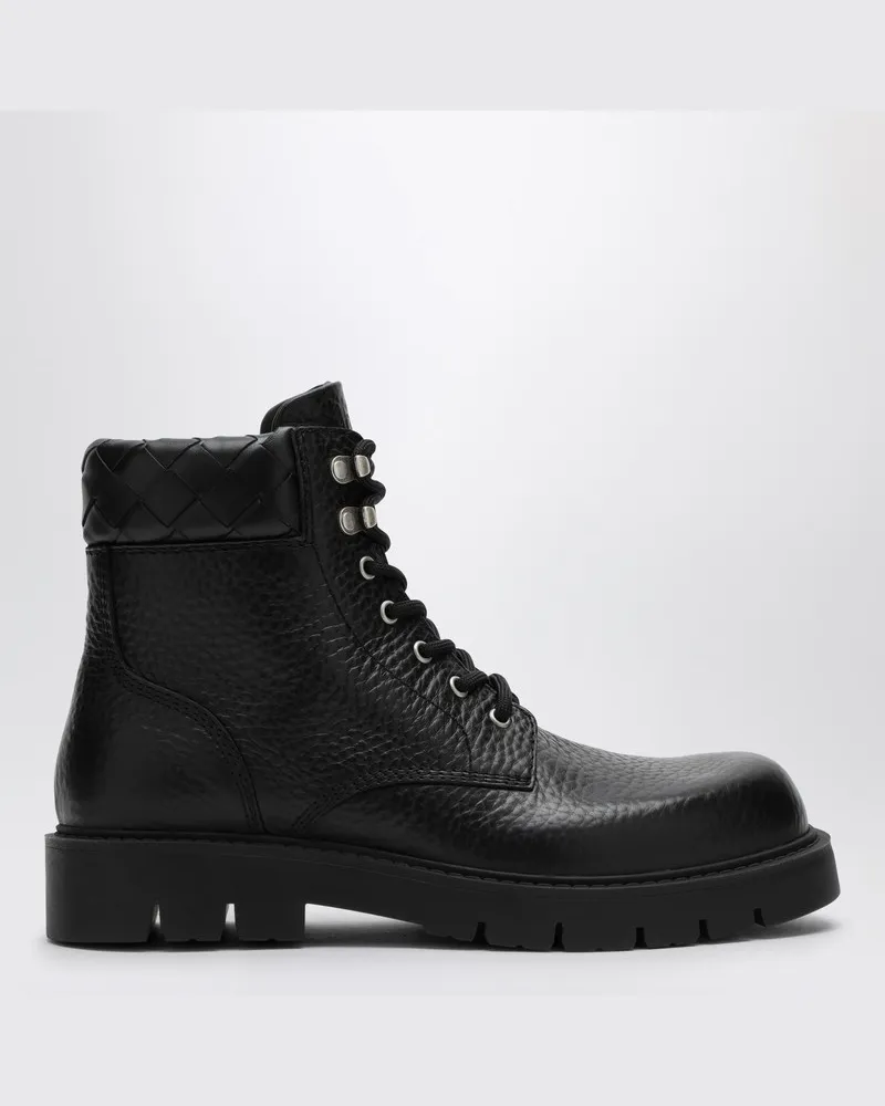 Bottega Veneta Schwarze Lederstiefelette Schwarz