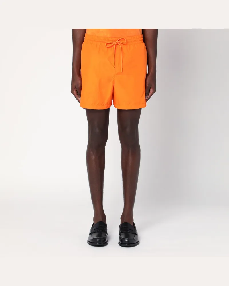 Gucci Orangefarbene Badehose mit Logo 