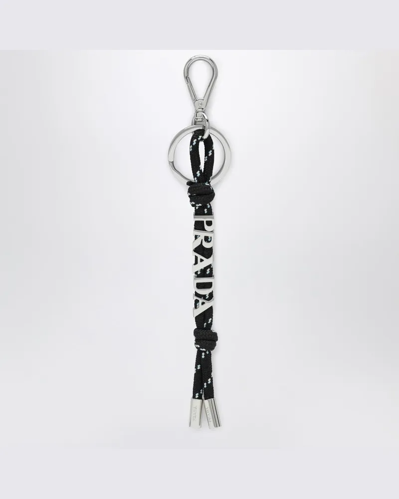 Prada Speedrock Schlüsselanhänger aus schwarzem Band Schwarz