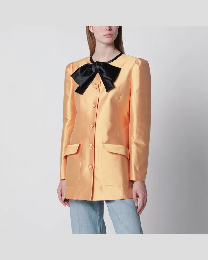 Valentino Garavani Cabanjacke aus Shantung in Melone/Schwarz Orange