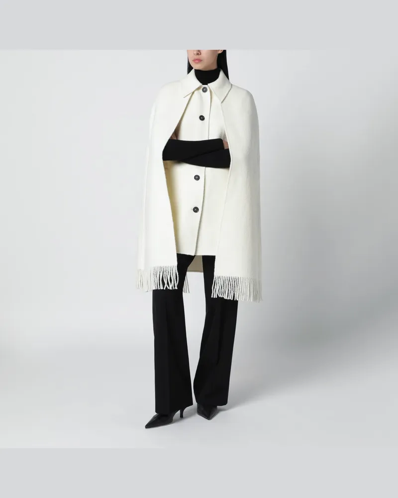 Totême Weiße Cape-Jacke mit Fransen 