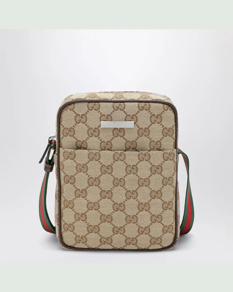 Gucci Kleine beige Umhängetasche Tag aus GG-Stoff Beige