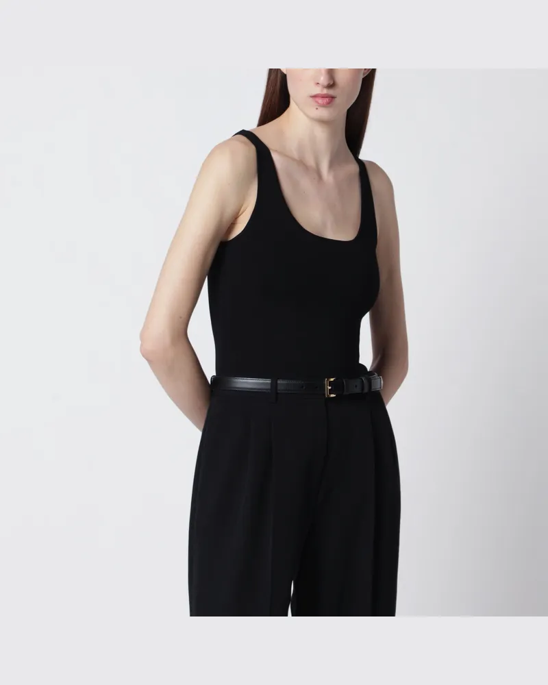 Totême Schwarzes enganliegendes Tanktop aus kompakter Strickware Black