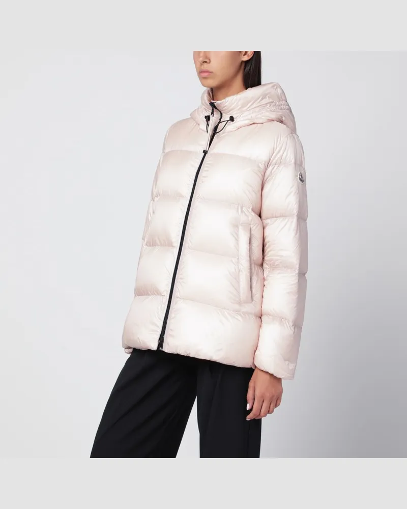 Moncler Hellrosa Daunenjacke mit Reißverschluss Rosa