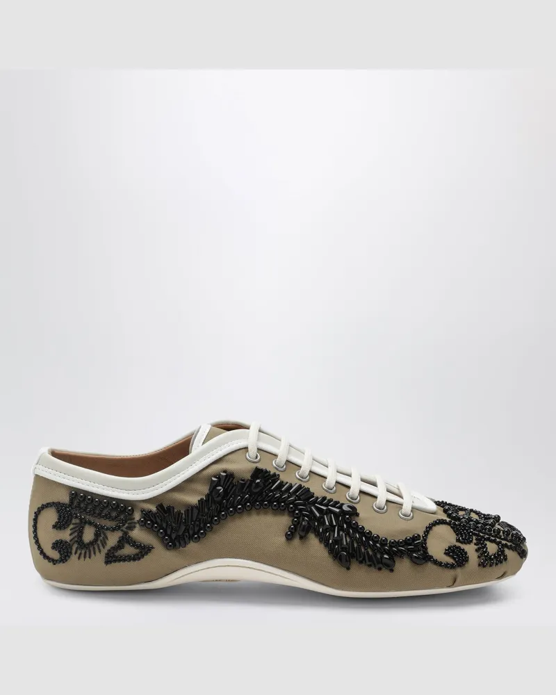 Dries van Noten Ballerina-Sneaker mit Stickerei Beige