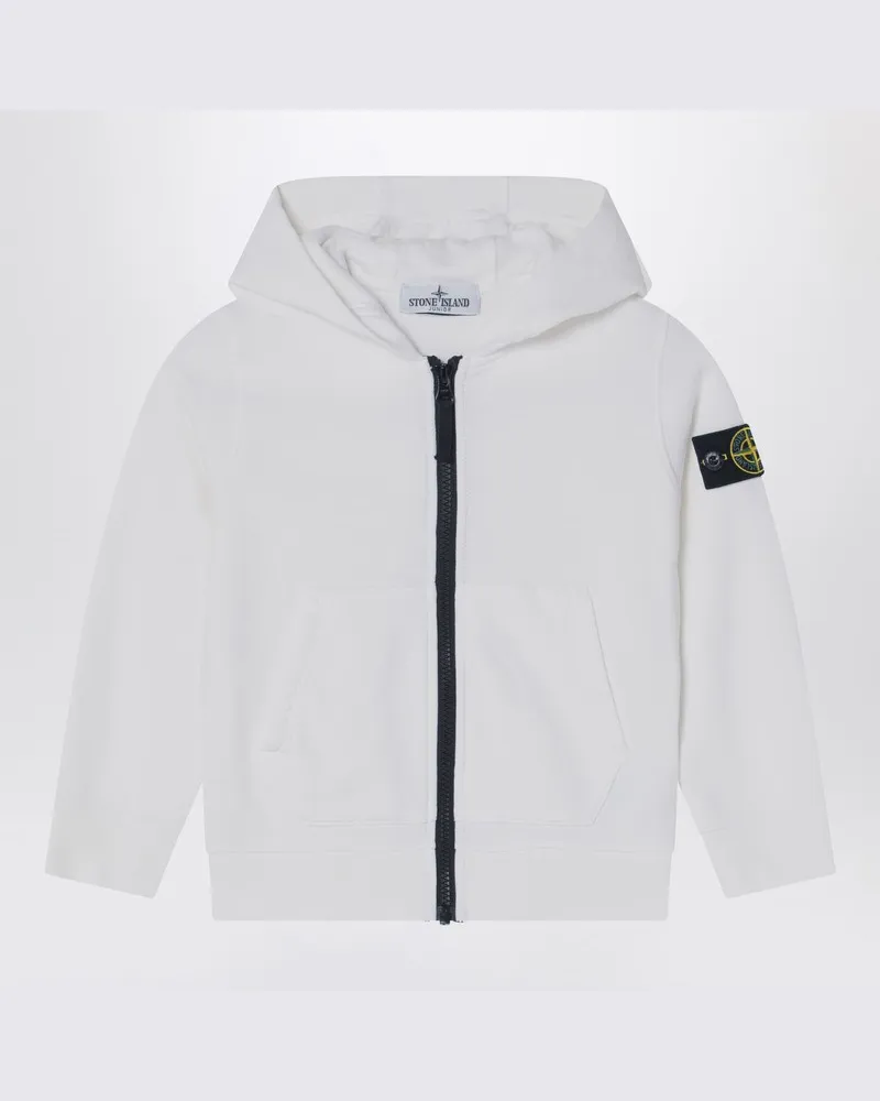 Stone Island Weiße Baumwolljacke mit Reißverschluss Weiß