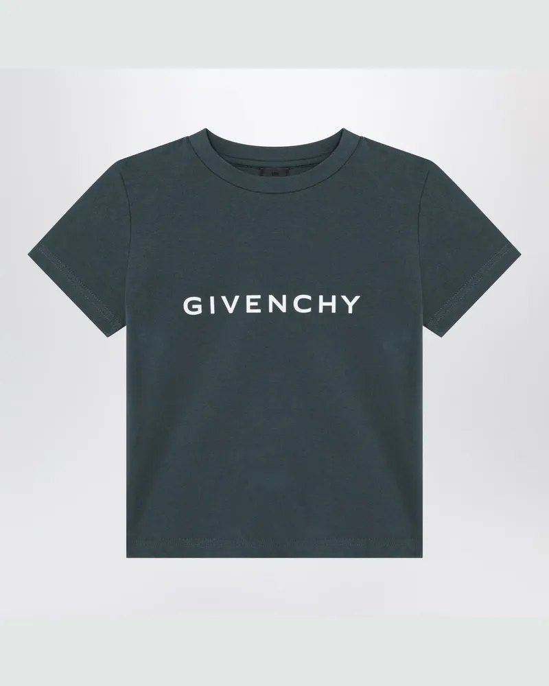 Givenchy Dunkelgrünes T-Shirt mit Logo 