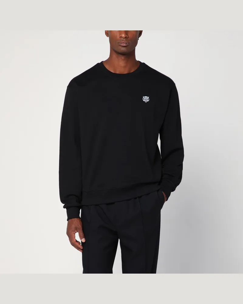 Kenzo Schwarzes Sweatshirt mit Rundhalsausschnitt und Logo Schwarz