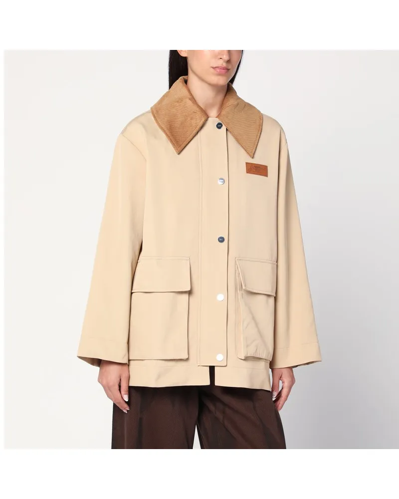 Ganni Beige Twilljacke Beige