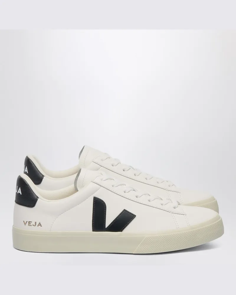 VEJA Campo Sneaker aus weißem und schwarzem Leder Weiß