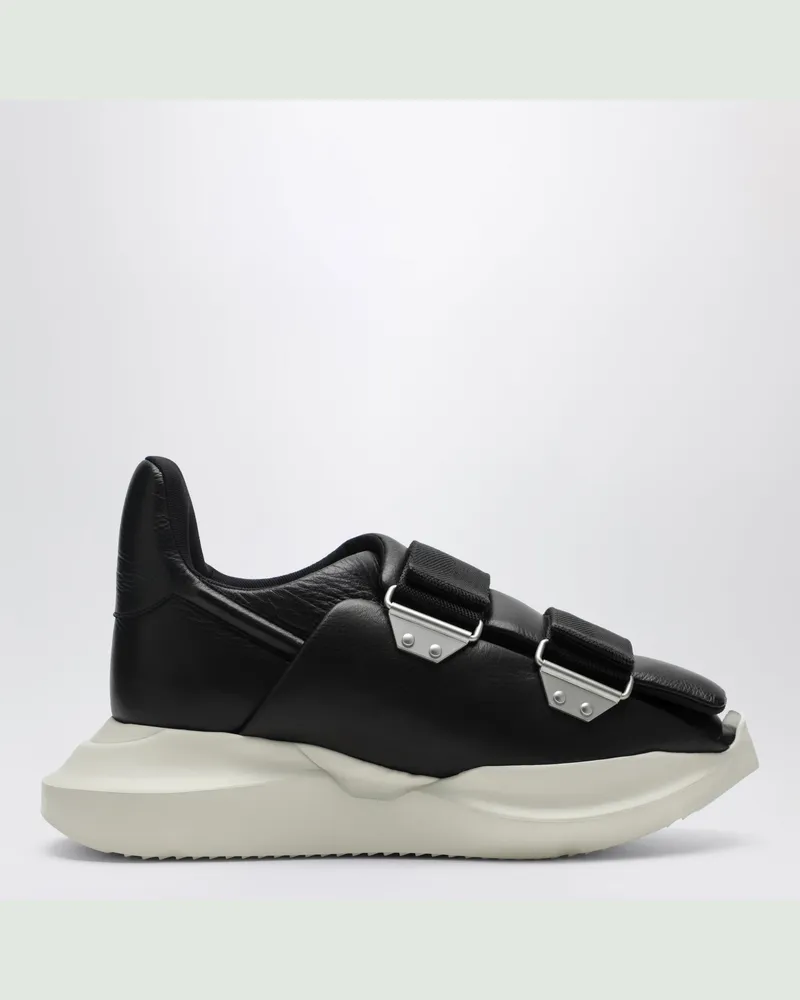 Rick Owens Temple Burrito Geth Sneaker aus schwarzem Leder Black