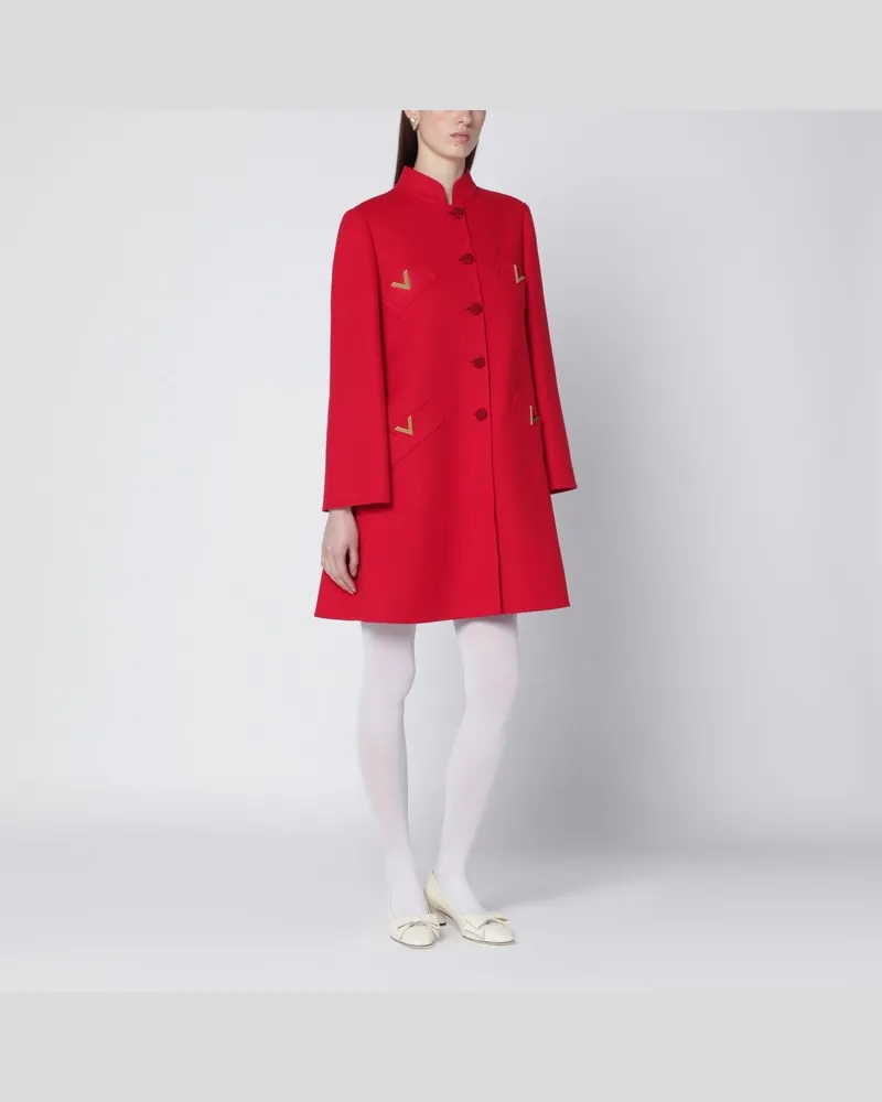Valentino Garavani Roter Mantel aus Wolle und Kaschmir Rot