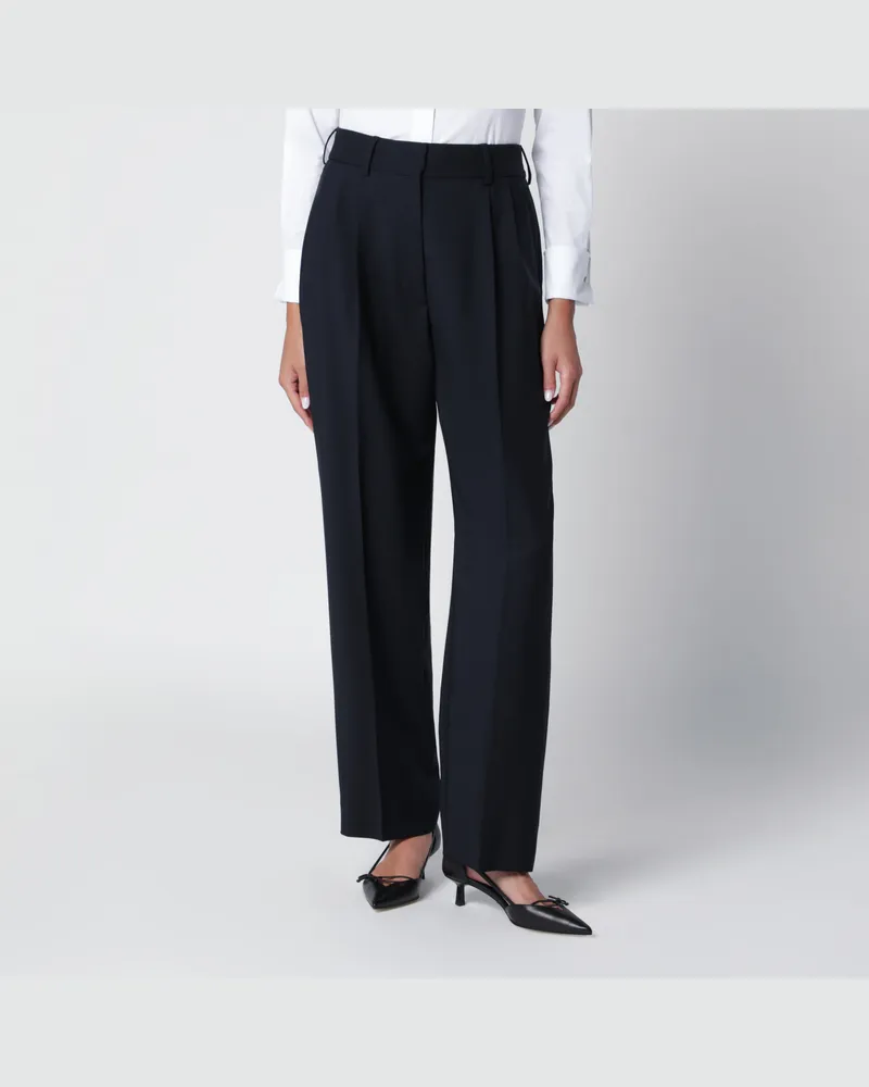 Blazé Milano Fox First Class Hose in Navyblau mit Bundfalten aus Wollmischung Blue