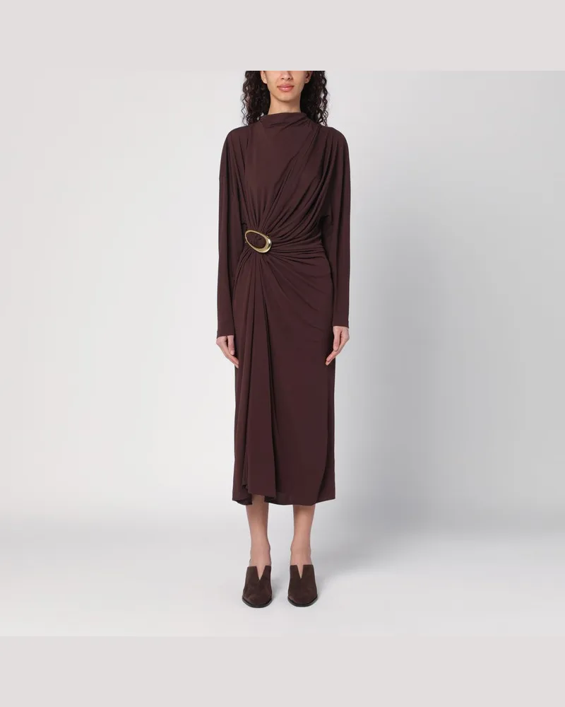 Bottega Veneta Mittelbraunes Kleid aus Viskosejersey Braun