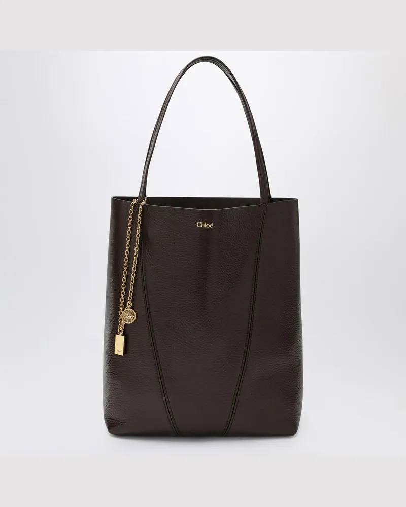 Chloé Mittlere dunkelbraune  Spin Tote Bag Braun