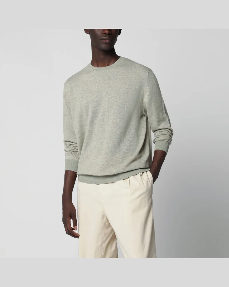 Loro Piana Pullover in Creme-Melange aus Kaschmir und Seide Green