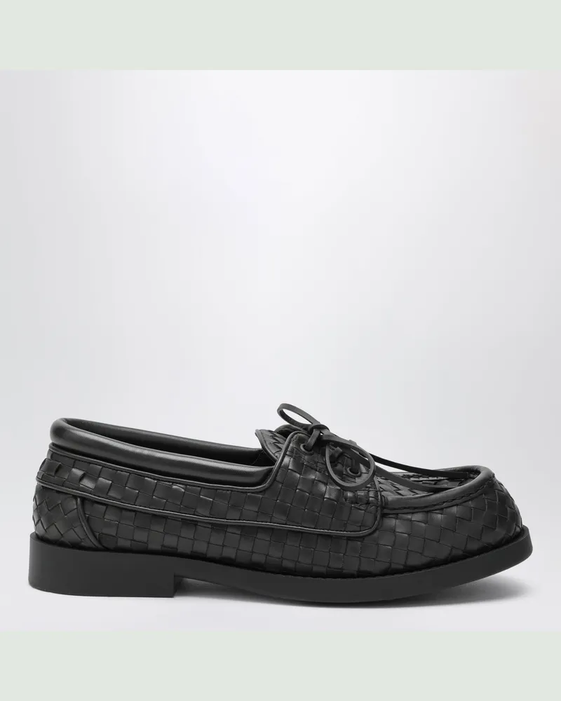 Bottega Veneta Bootsschuhe Pier aus Intrecciato-Kalbsleder in Espresso Brown