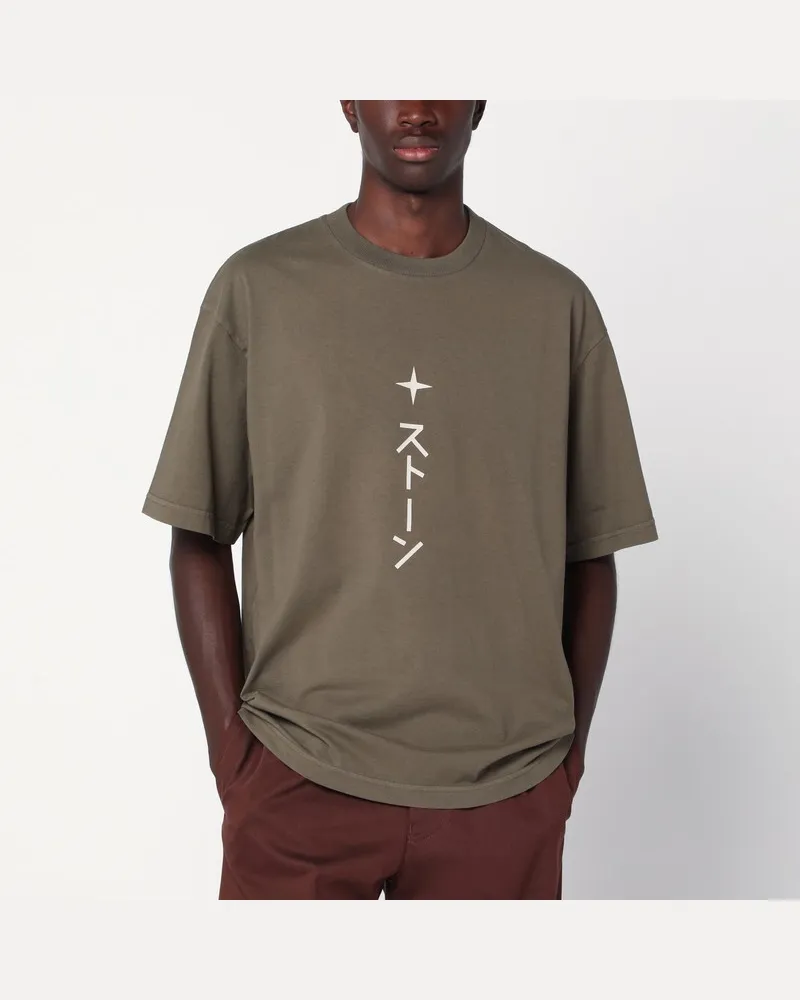 Stone Island T-Shirt in Militärgrün mit Logo-Print Grün