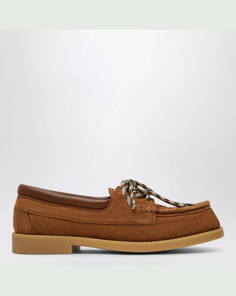 Bottega Veneta Bootsschuhe Pier aus Veloursleder in Tannin Brown