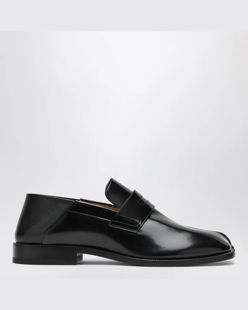 Maison Margiela Tabi-Loafer aus schwarzem Leder Schwarz