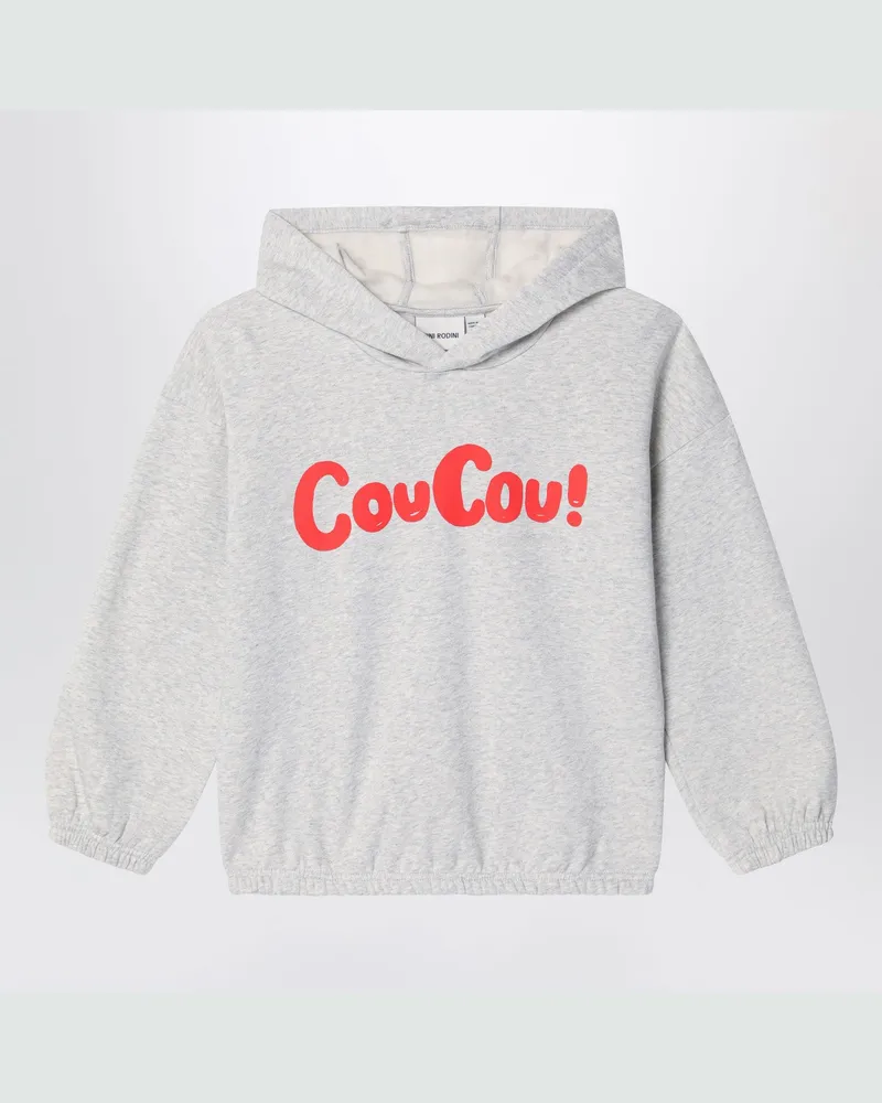 Mini Rodini Graues Kapuzenshirt aus Bio-Baumwolle Grey
