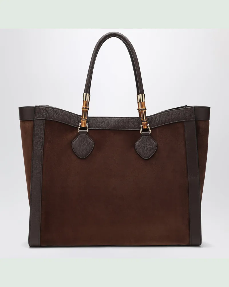 Gucci Große Tasche Bamboo Tote in Braun aus Wildleder Brown