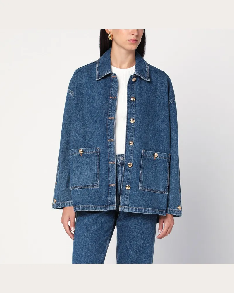 Anine Bing Luna-Jacke aus indigoblauem Denim Blau