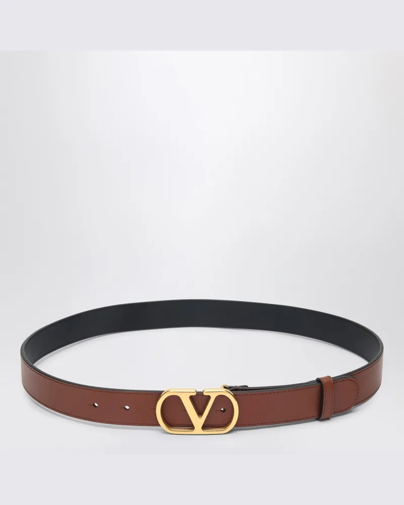 Valentino Garavani Vlogo Signature Tiefkaramell Gürtel Braun
