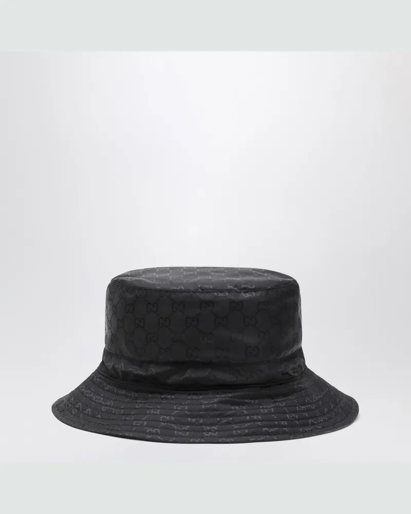 Gucci Wendbarer Hut in schwarzem GG-Nylon Black