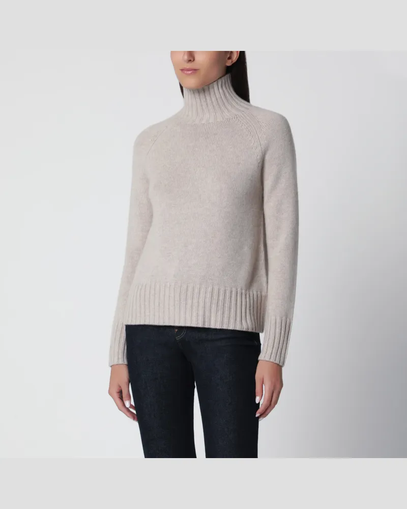 Max Mara Rollkragenpullover Cachà aus Wolle und Kaschmir Beige