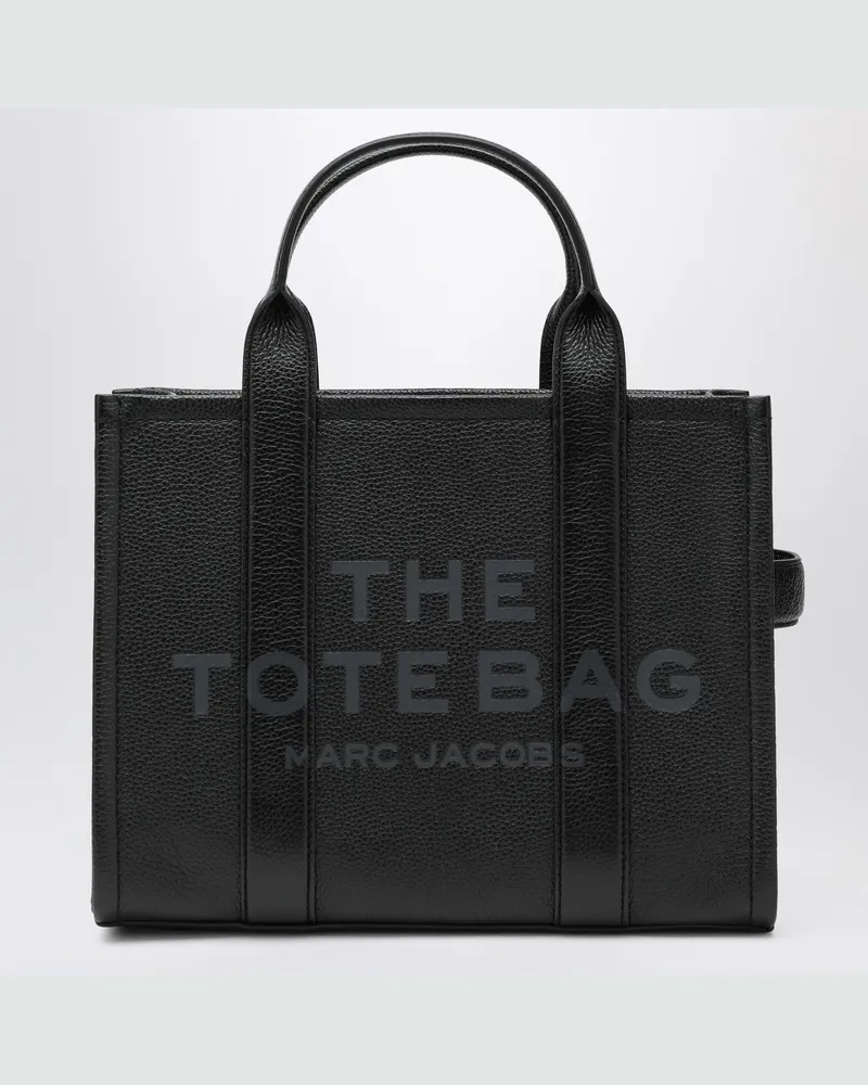 Marc Jacobs Schwarze mittelgroße Tragetasche aus Leder Black