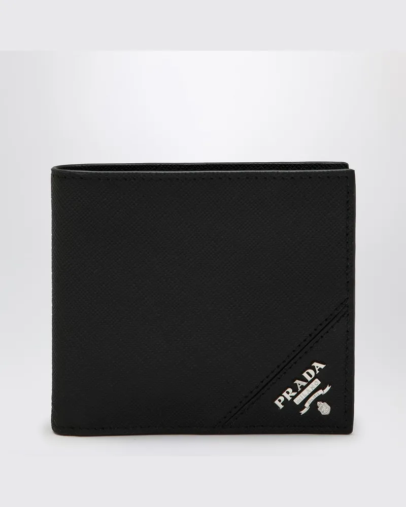 Prada Schwarze Geldbörse aus Saffiano-Leder Schwarz