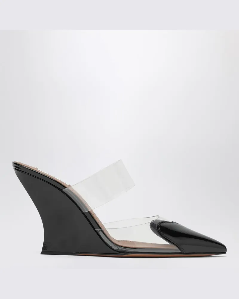 Alaïa Schwarze Mules mit Keilabsatz von Le Coeur aus Lackleder Schwarz