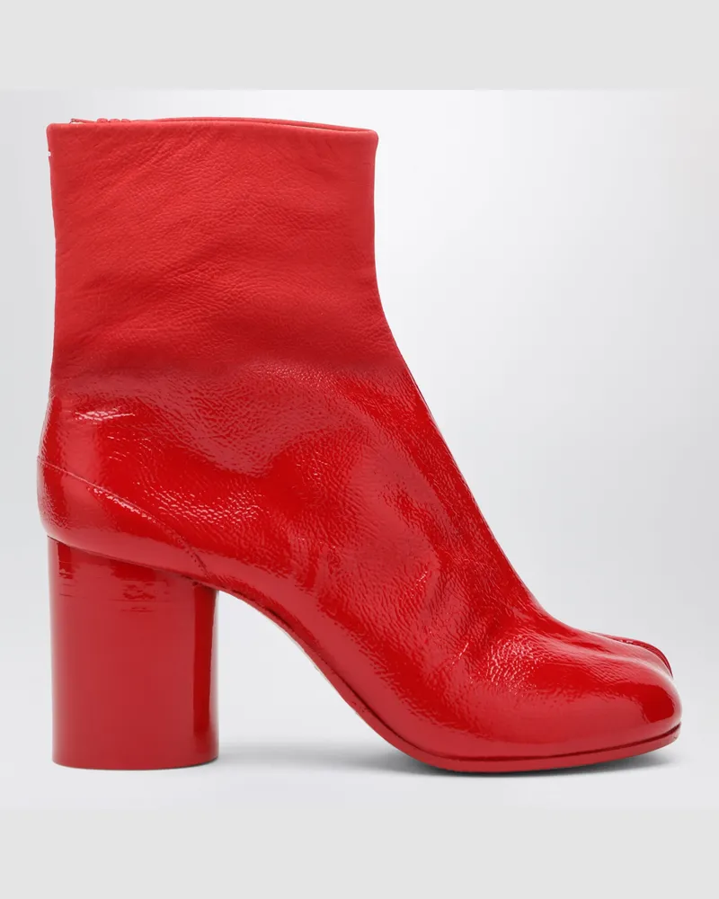 Maison Margiela Red patent leather Tabi ankle boots Red