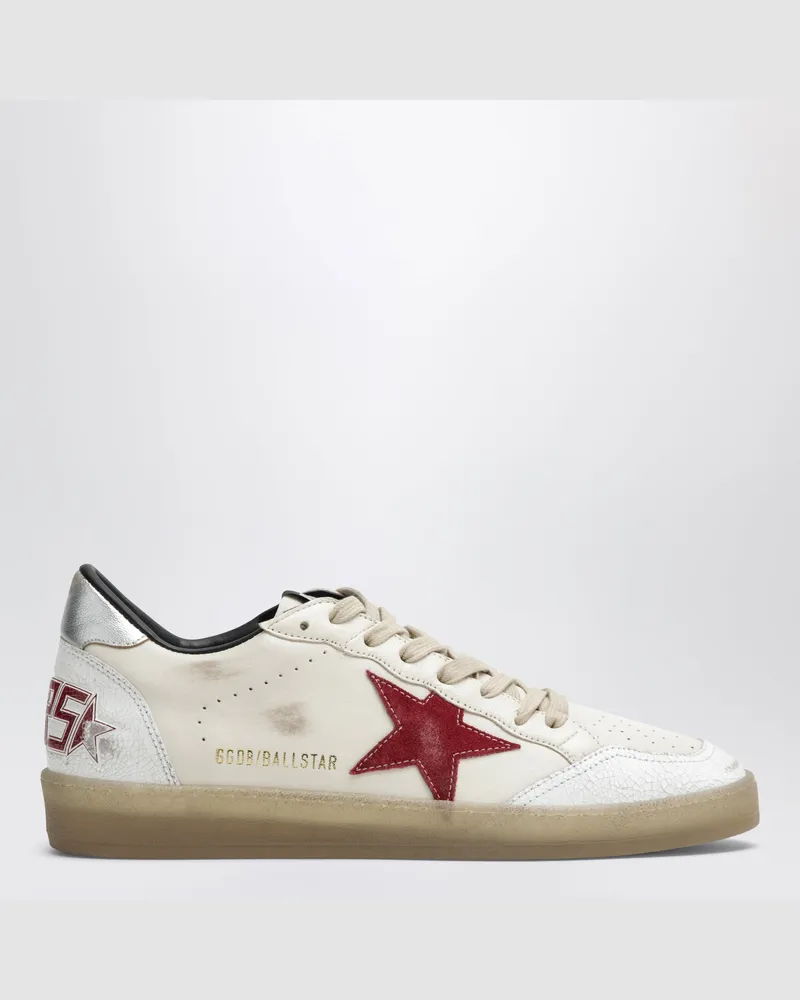 Golden Goose Ball Star Sneaker in Butterbeige/Weiß/Rot White