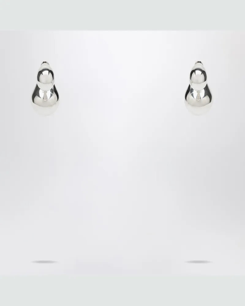 Bottega Veneta Silberne Ohrringe Drop mit doppelter Tropfenform Metal