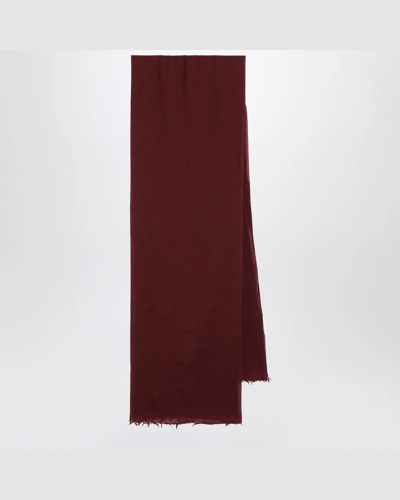 Destin Bordeauxroter Schal aus Seiden-Kaschmir-Mix Burgunderrot