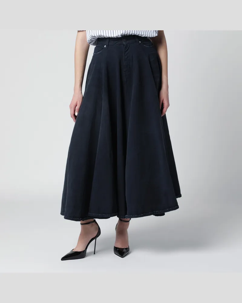 Balenciaga Maxi-Godet-Rock aus Denim in Navyblau 