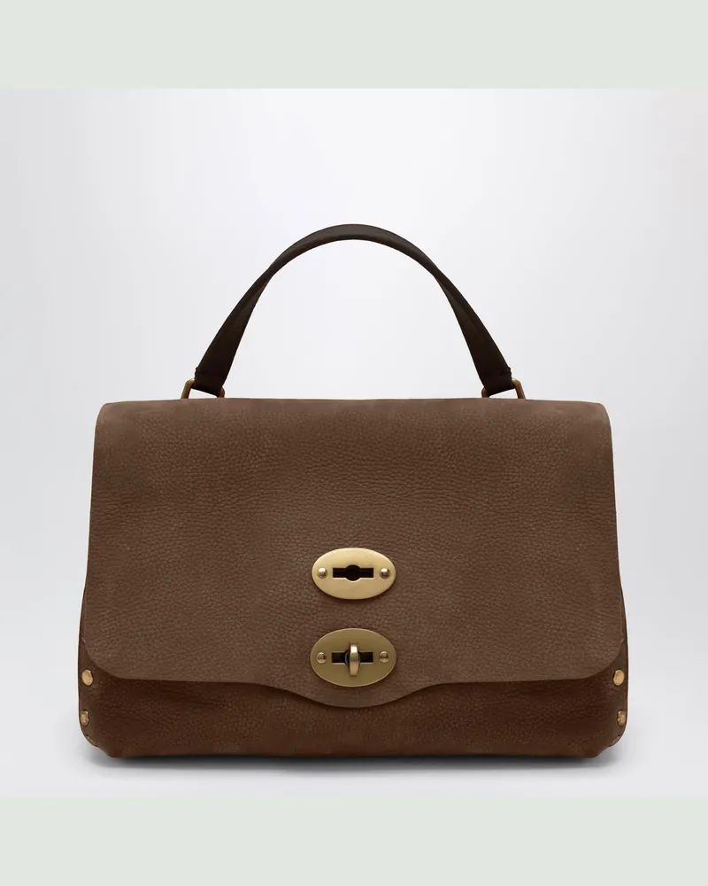 Zanellato Kleine Postina Tasche aus braunem Nubukleder Brown