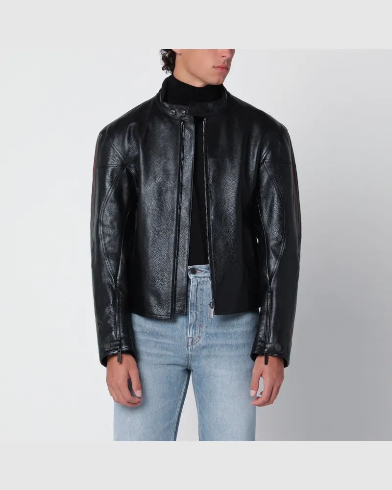Gucci Bikerjacke aus schwarzem Kalbsleder Black