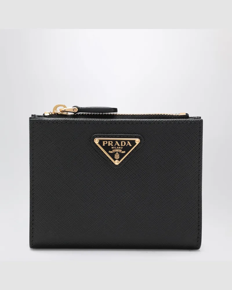 Prada Schwarzes Portemonnaie aus Saffiano-Leder Black