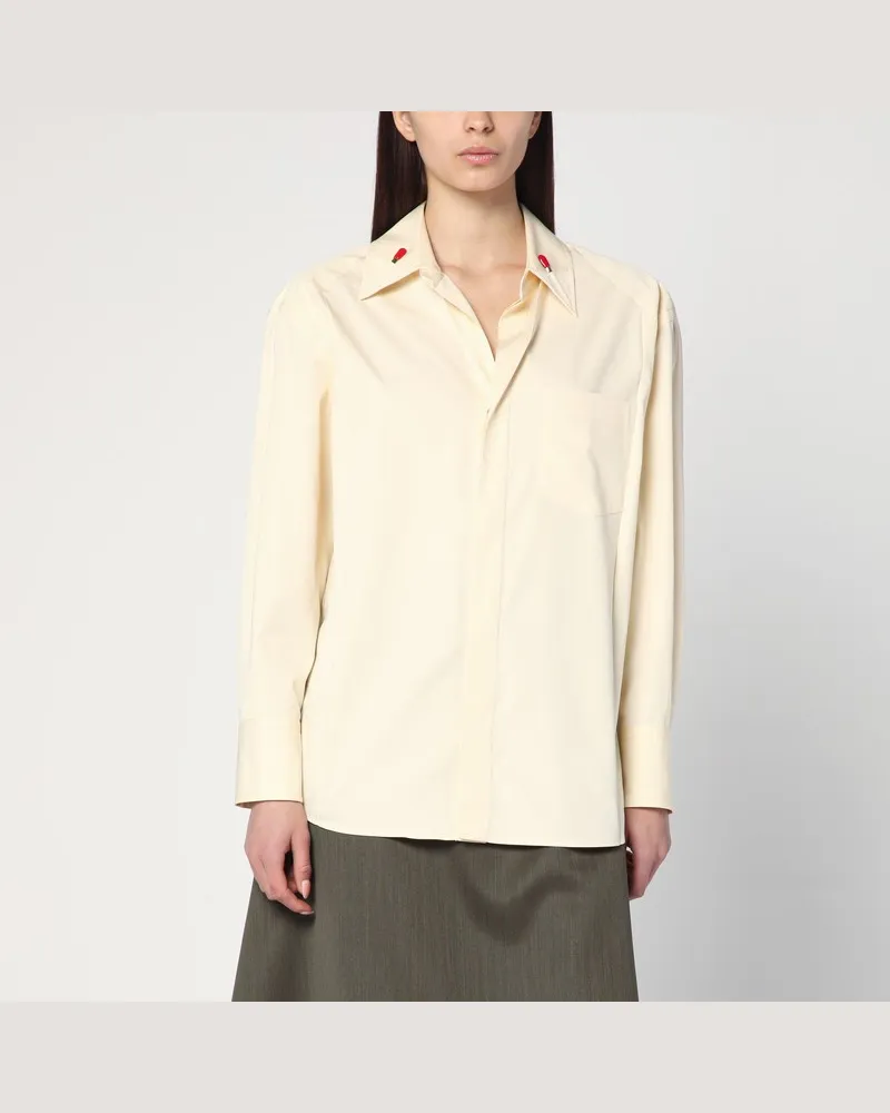 Bottega Veneta Hemd cremefarben aus Baumwolle und Seide Beige