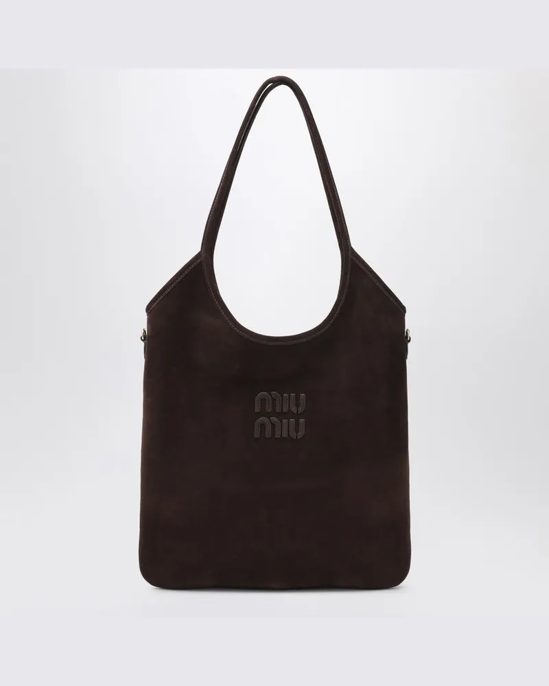 Miu Miu IVY-Tasche in Moro aus Veloursleder Braun