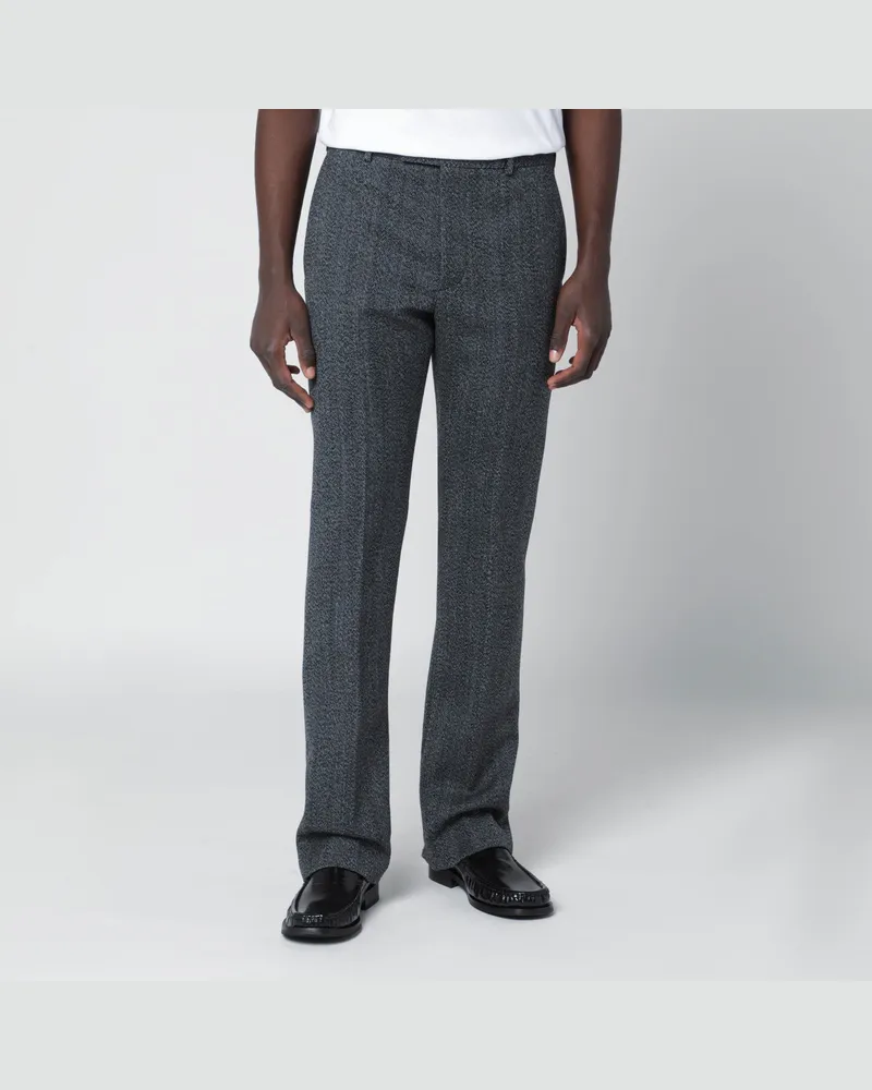 Gucci Weiß/schwarze Hose aus Mouliné-Stoff 