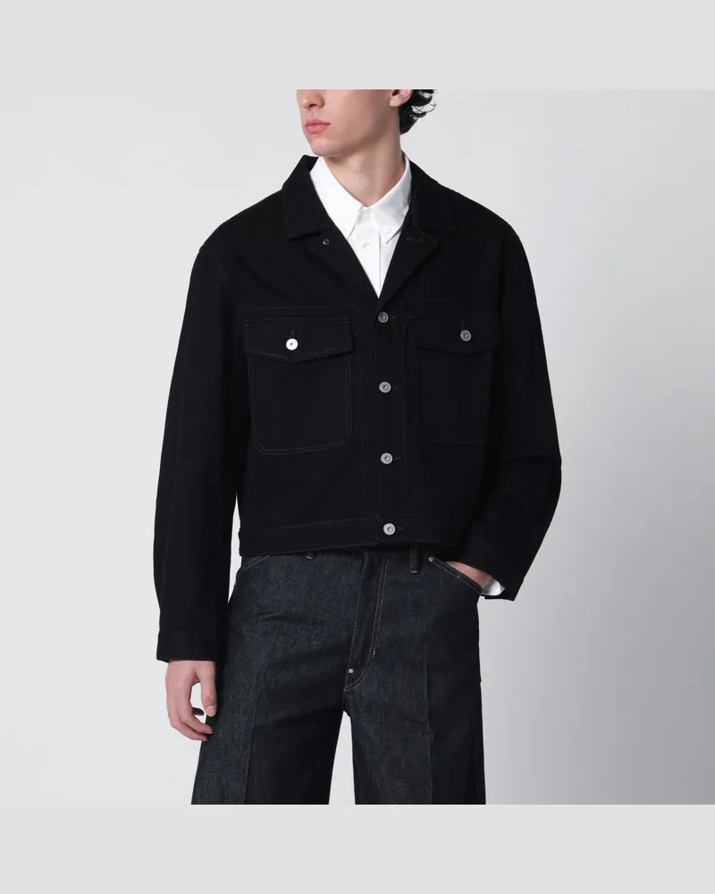 Christophe Lemaire Schwarze Jeansjacke Black