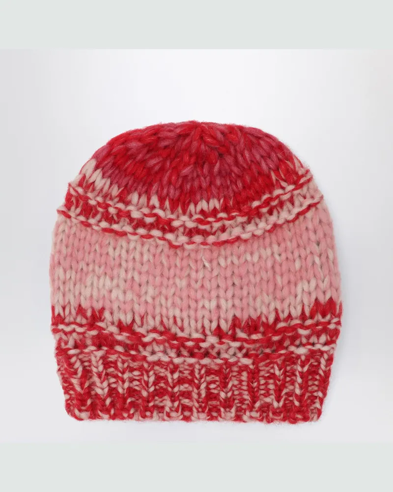 Roberto Collina Rot/rosa Mütze im Mouliné-Effekt Red