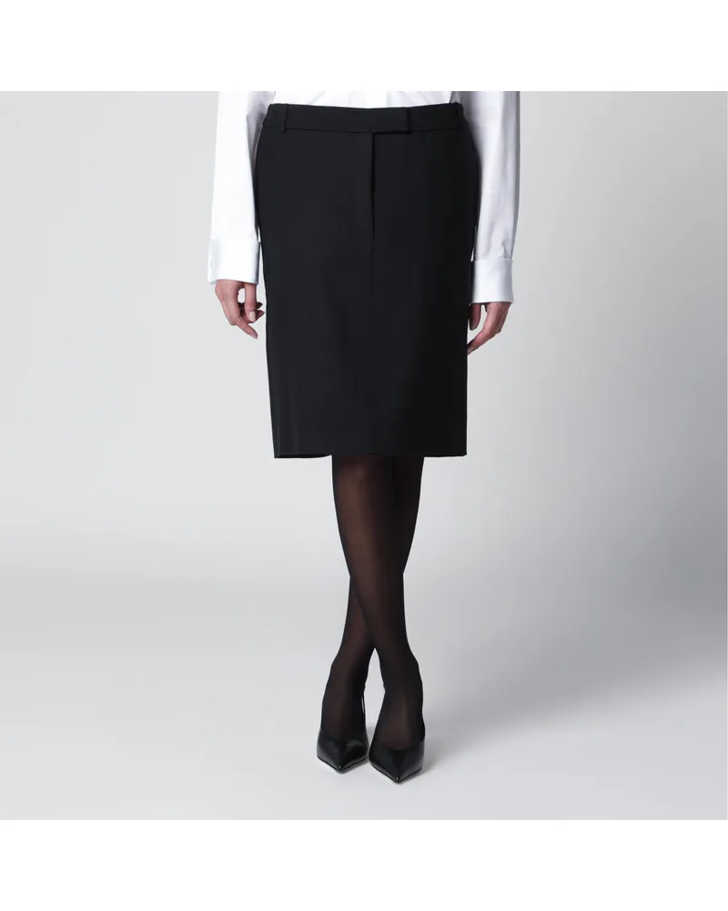 Ferragamo Schwarzer Rock aus Wolle und Mohair Black