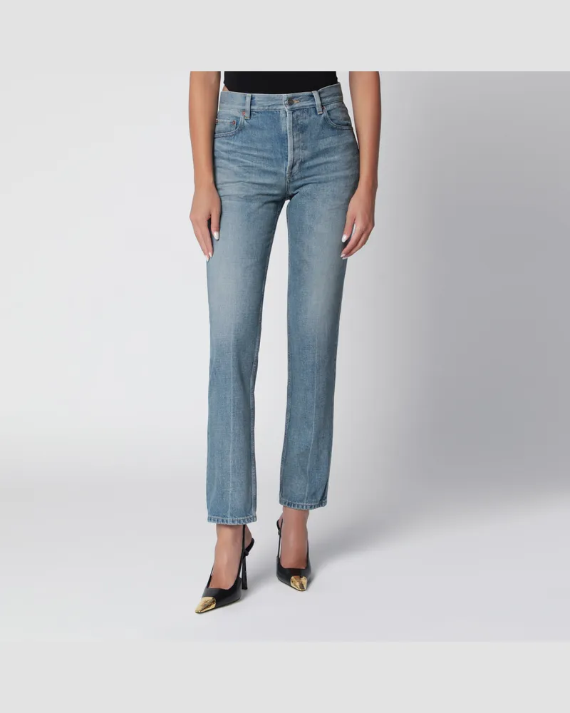 Saint Laurent Jeans mit geradem Bein in Mittelblau Blue