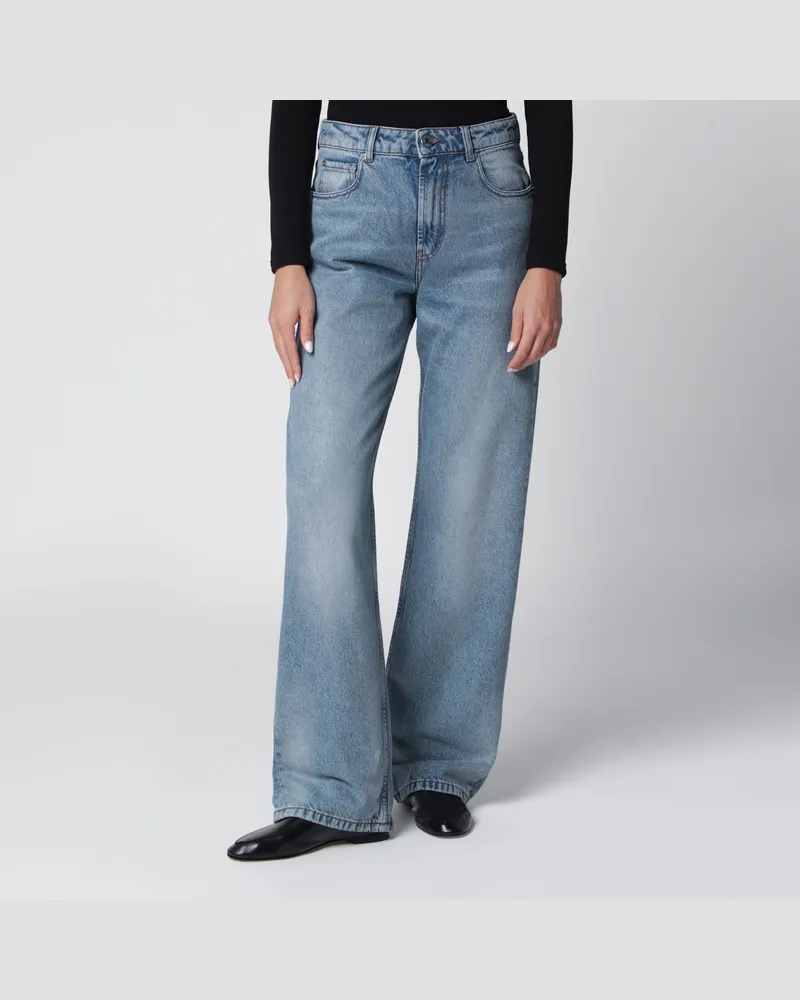 AMI Paris Jeans mit weitem Schnitt aus gewaschenem Indigo-Denim Blue