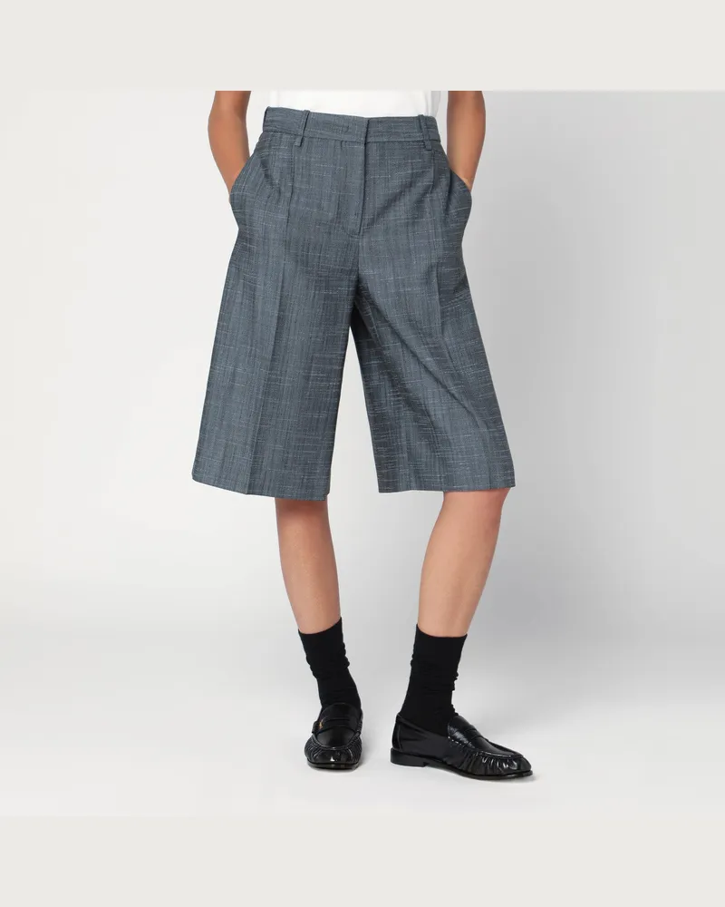 Jil Sander Bermuda in Wolle dunkler Himmel Grey